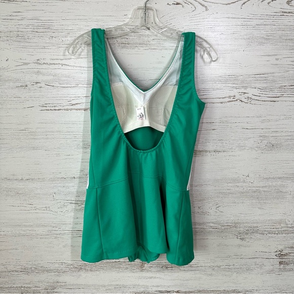 VINTAGE 70s 80s Skirted Side Stripe Swimsuit Made in USA - Picture 8 of 14